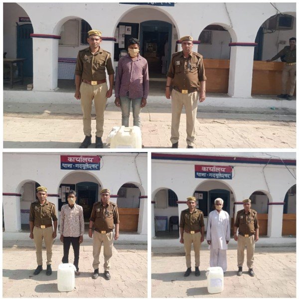गढ़मुक्तेश्वर पुलिस ने चैकिंग के दौरान 03 अभियुक्तों को किया गिरफ्तार, जिनके कब्जे से अवैध कच्ची शराब बरामद