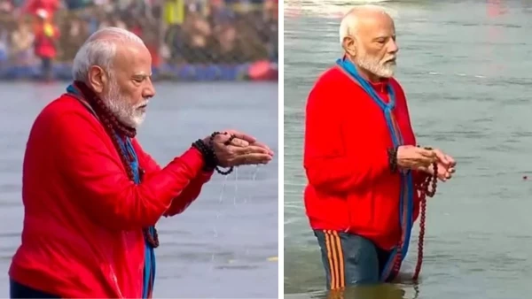 प्रधानमंत्री नरेंद्र मोदी ने बुधवार को प्रयागराज महाकुंभ में त्रिवेणी संगम में आस्था की डुबकी लगाई।