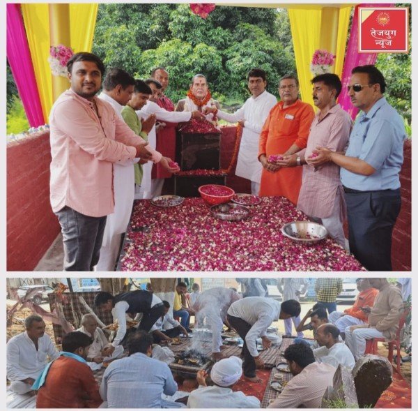 ग्राम कुलपुर में की गई मूर्ति स्थापित