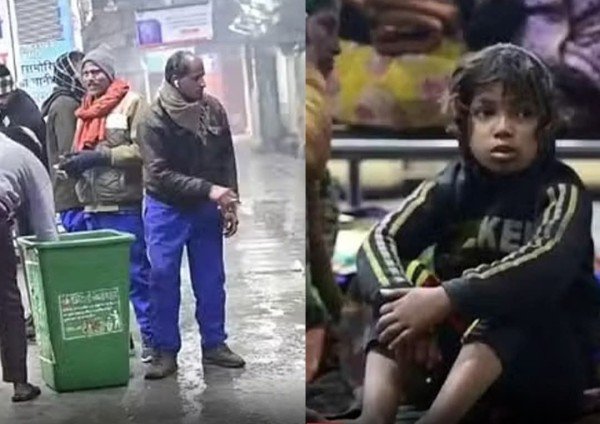 लखनऊ के चारबाग रेलवे स्टेशन के प्लेटफॉर्म पर सो रहे यात्रियों पर पानी फेंकने