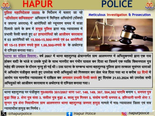 पुलिस महानिदेशक उ0प्र0 के निर्देशन में चलाए जा रहे “