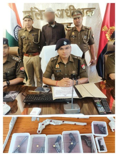 थाना सिंभावली पुलिस ने अवैध शस्त्र बनाने वाली फैक्ट्री का किया पर्दाफाश।